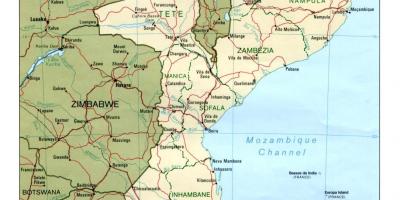 Kartta Mosambikin kartta yksityiskohtaiset